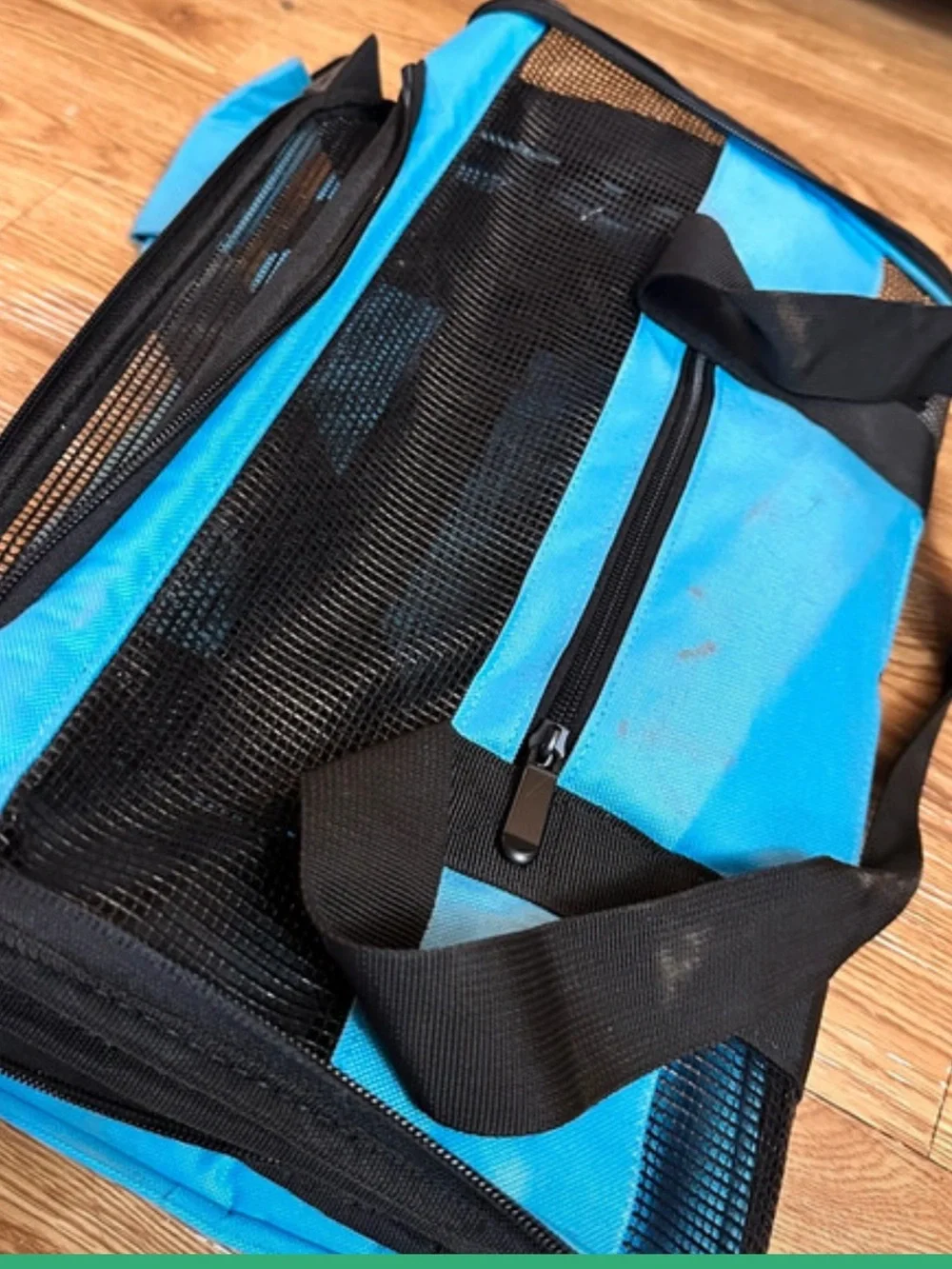 “Like New”. Excellent Condition! Foldable Blue Small Cat/Dog Pet Carrier.